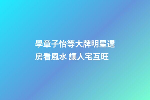 學章子怡等大牌明星選房看風水 讓人宅互旺